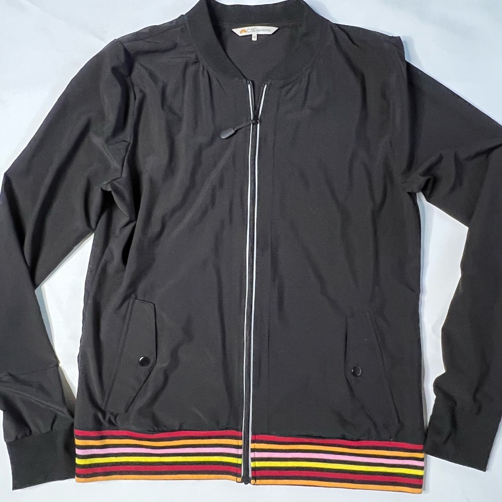 C&C California 2 piece leisure set! Jacket and Pant with Multicolor Striped Hem